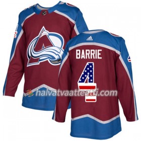 Miesten NHL Colorado Avalanche Pelipaita Tyson Barrie 4 Adidas 2017-2018 Burgundy Punainen USA Flag Fashion Authentic